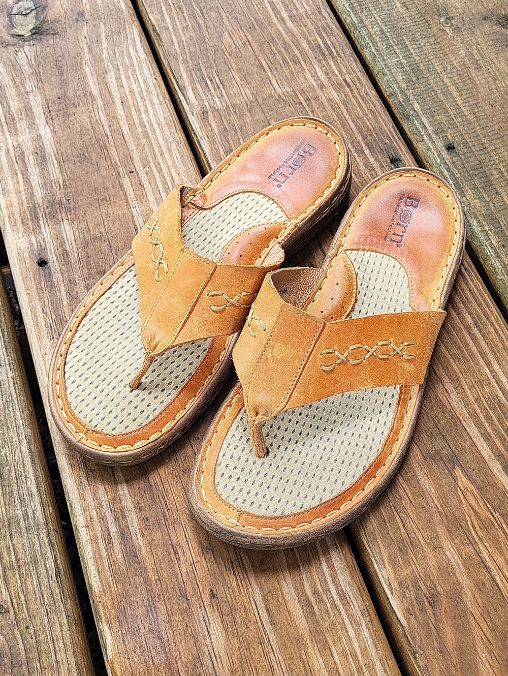 Vintage Born Leather Thong Sandals 8